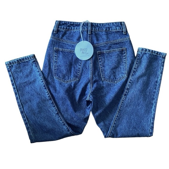 Princess Polly Tyler Dark Wash Cotton Denim Jeans - Picture 2 of 5
